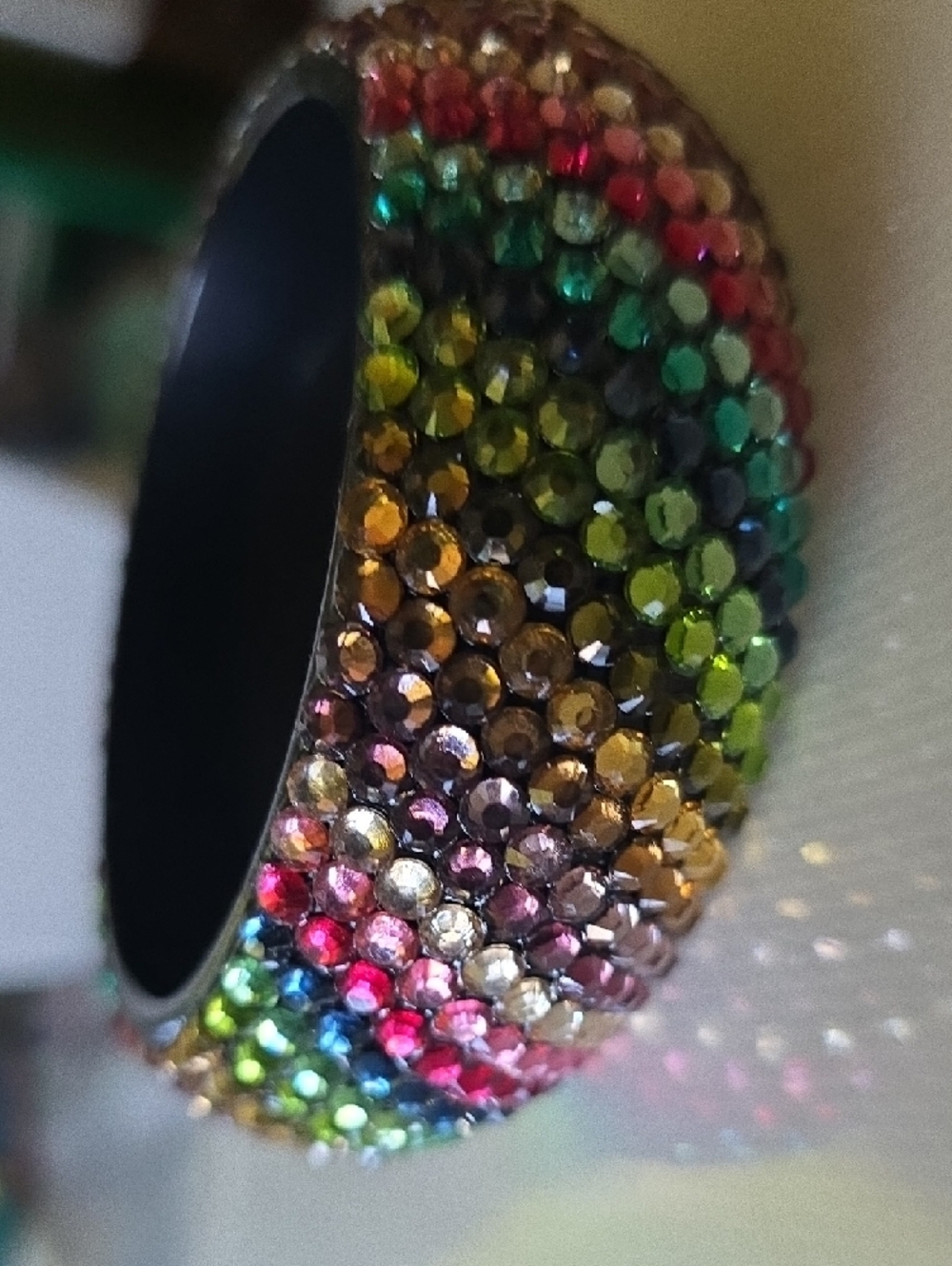 Rhinestone Multicolor Statement Bangle - Picture 5 of 5